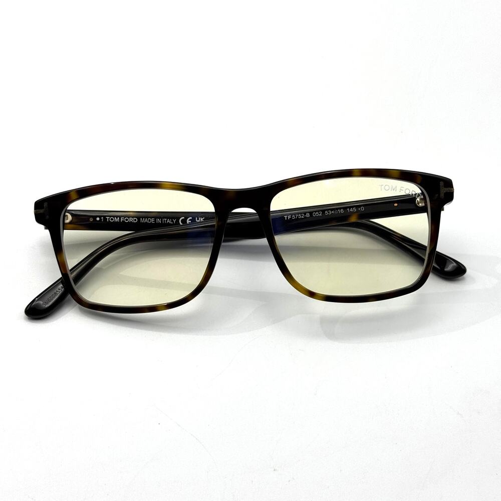 Tom Ford Eyeglasses Frame TF5752-B 052 Havana Square Blue Light Block 53-16-145